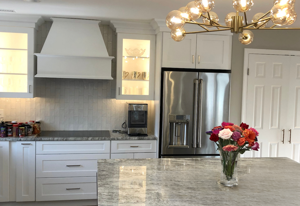 White Remodeled Kitchen with Grey Countertop