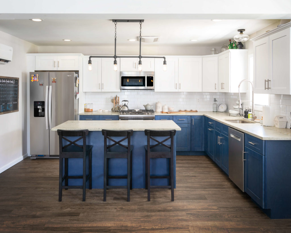 View of the kitchen of this Hamden remodel