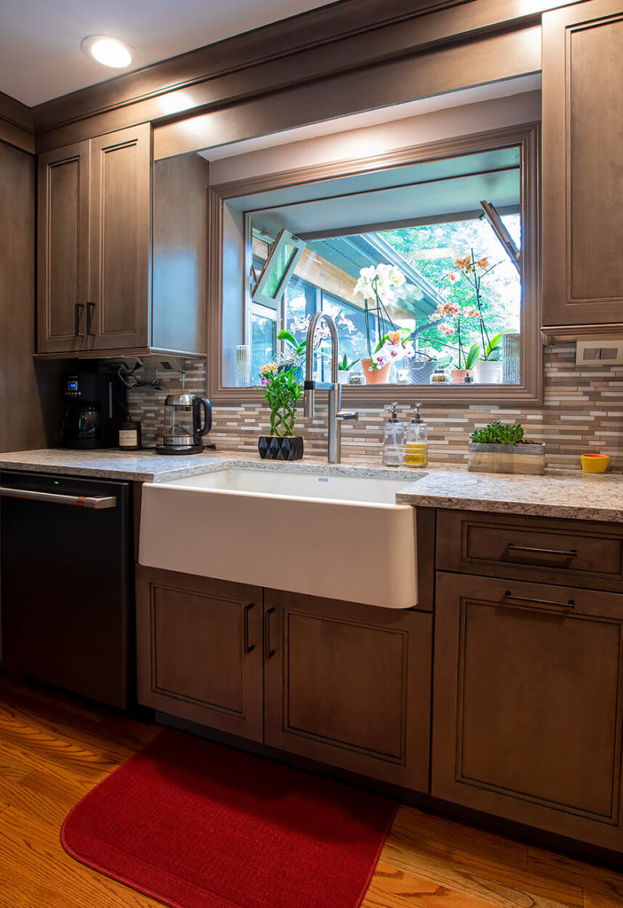 View of the sink area AFTER work on this kitchen remodel in Wallingford, CT.